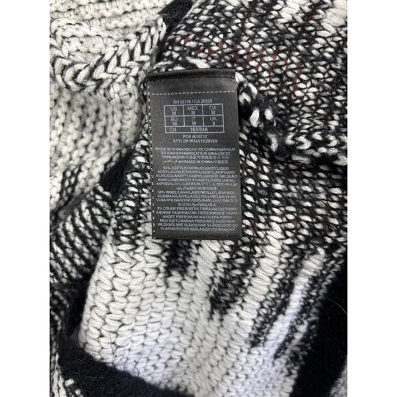 Guess Sweater Womens Medium Gray Black Knit Pullover Long Sleeve High Low Hem - Picture 6 of 7